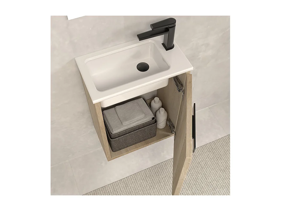 Meuble lave-mains 40x22cm - nebraska (chêne clair) - COSMOS