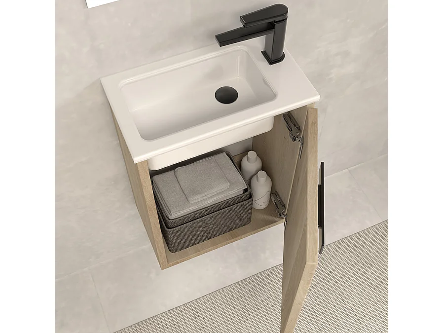 Meuble lave-mains 40x22cm - nebraska (chêne clair) - COSMOS