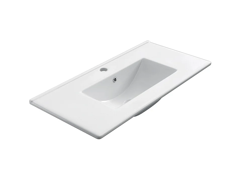 Meuble de salle de bain 80cm simple vasque - sans miroir - 2 tiroirs - nebraska (bois clair) - IDA