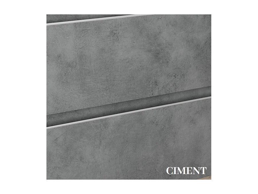 Meuble de salle de bain 70cm simple vasque - 2 tiroirs - sans miroir - BALEA - ciment (gris)