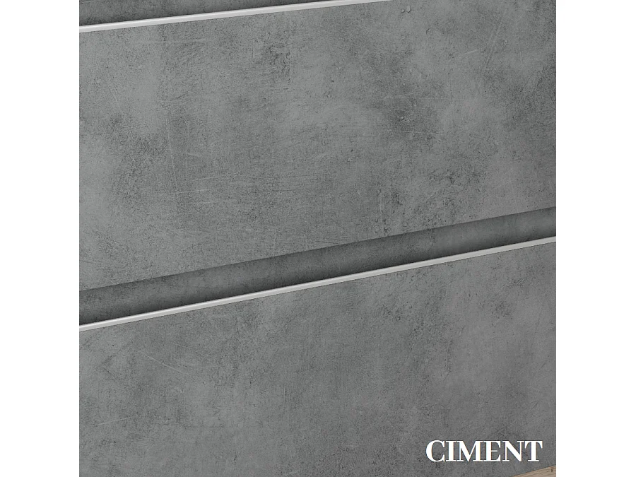Meuble de salle de bain 70cm simple vasque - 3 tiroirs - sans miroir - PALMA - ciment (gris)