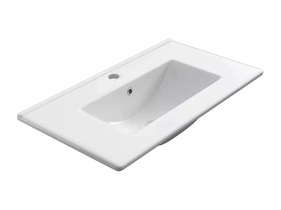 Meuble de salle de bain 70cm simple vasque - 2 tiroirs - sans miroir - BALEA - bambou (chêne clair)