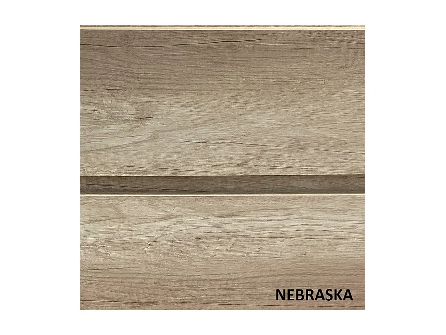 Meuble de salle de bain 80cm simple vasque - 2 tiroirs - nebraska (bois clair) - IDA