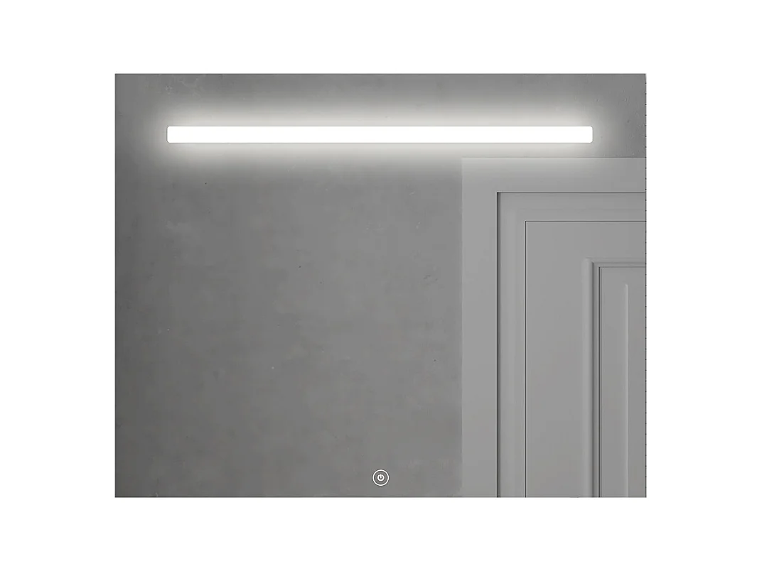 Meuble de salle de bain 100 cm vasque déportée - 2 tiroirs - KING et miroir Led STAM