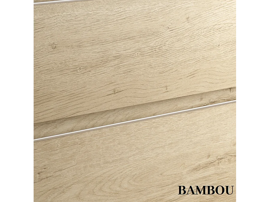 Meuble de salle de bain 80cm simple vasque - 2 tiroirs - sans miroir - BALEA - bambou (chêne clair)