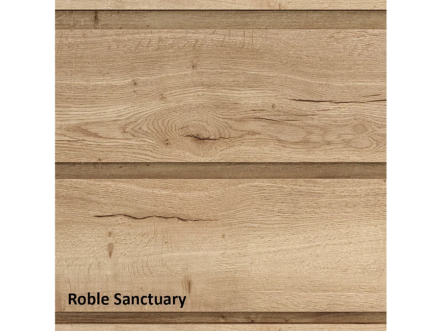 Meuble de salle de bain 120cm avec vasque à poser arrondie - 4 tiroirs - roble sanctuary (chêne clair) - ETIO