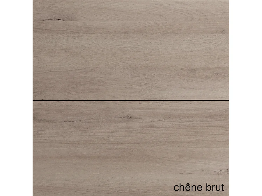 Meuble de salle de bain 80 cm vasque déportée - 2 tiroirs - sans miroir - PRADO - oak (chêne brut)