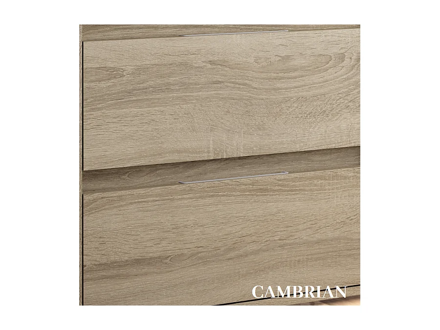 Meuble de salle de bain 80cm simple vasque - 2 tiroirs - IRIS - cambrian (chêne)