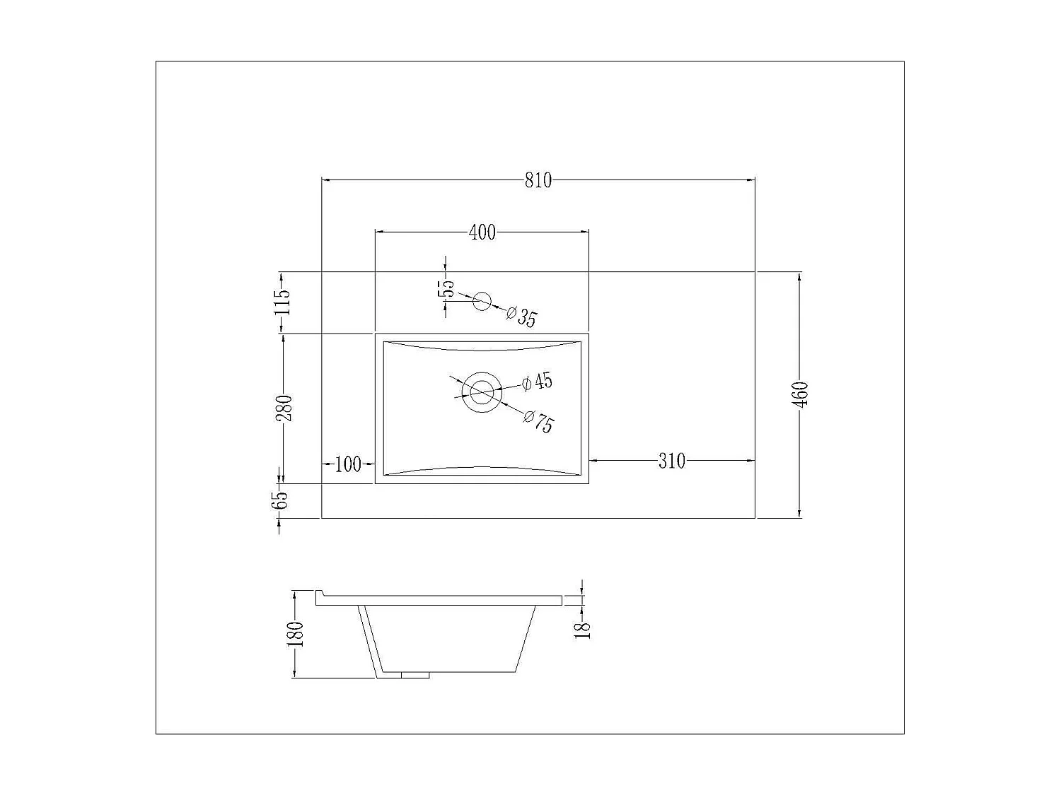 Meuble de salle de bain vasque déportée - 2 tiroirs - MALIA et miroir Led VELDI - vert olive - 80cm