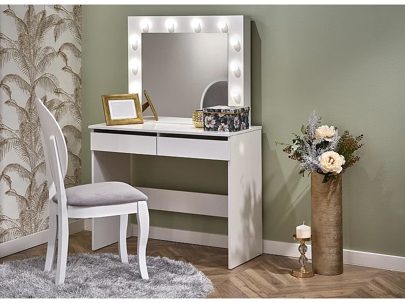 Schminktisch Hollywood-S/LED/Schubladen/Weiss
