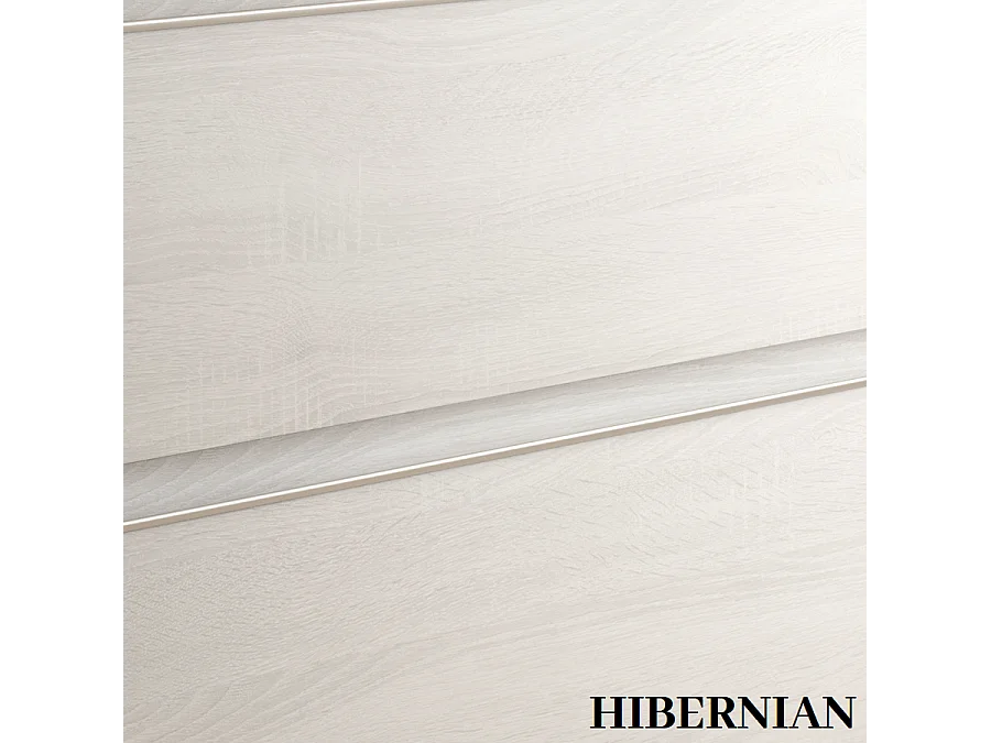 Meuble de salle de bain simple vasque - 2 tiroirs - CINTO et miroir rond led SOLEN - hibernian (bois blanchi) - 80cm