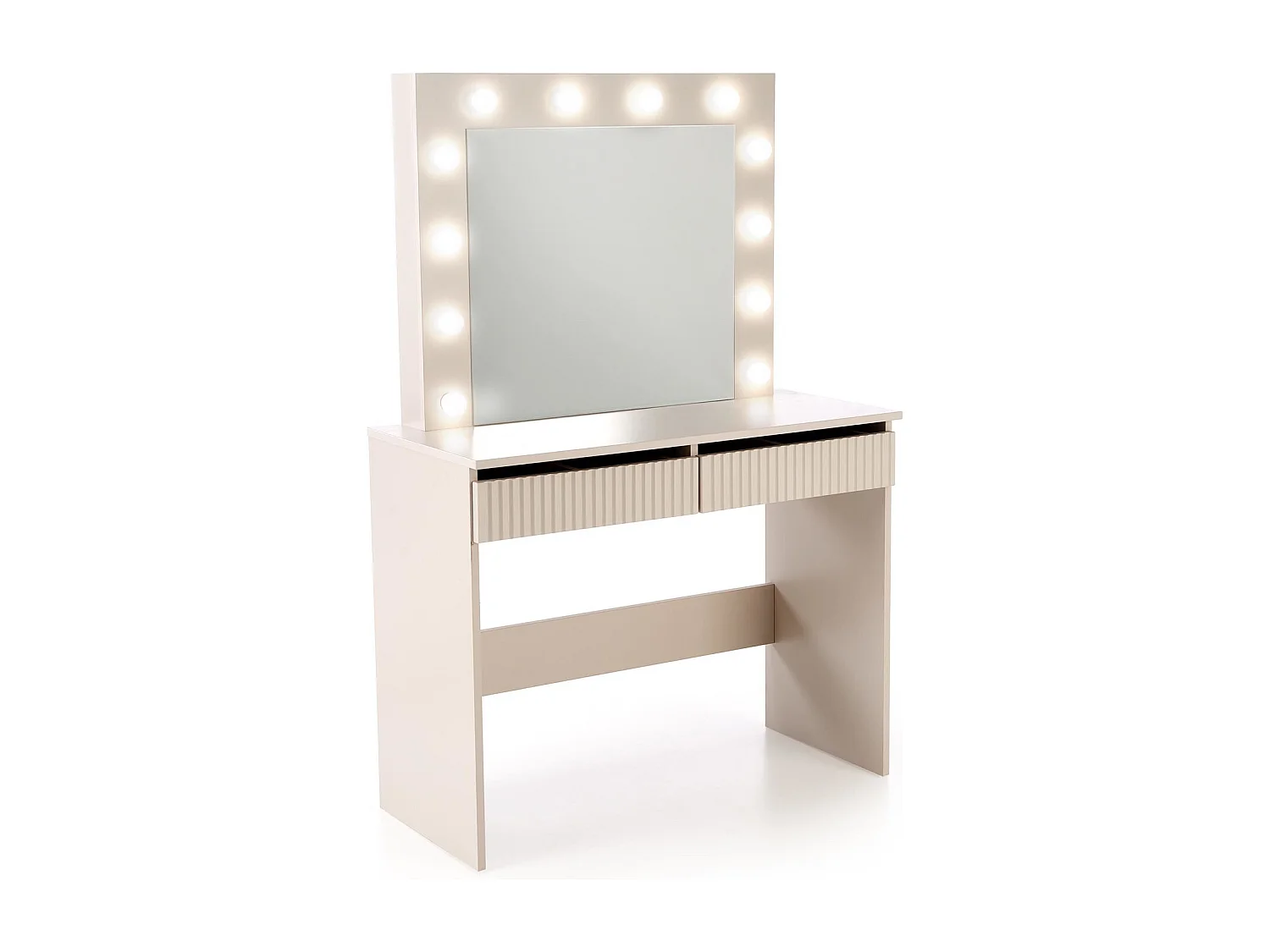 Schminktisch Hollywood-S/LED/Schubladen/Beige