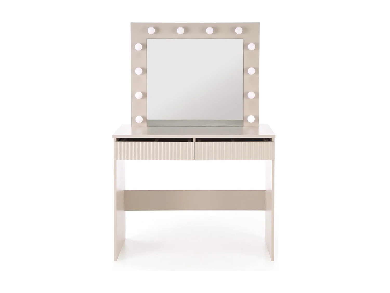 Schminktisch Hollywood-S/LED/Schubladen/Beige