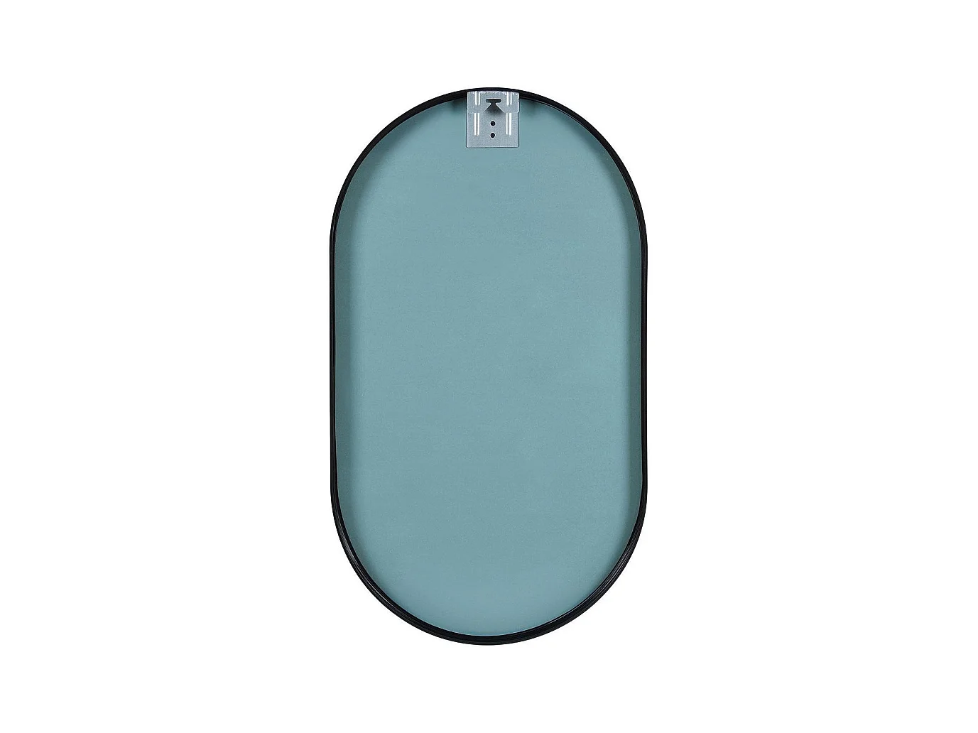 Ensemble lave-mains suspendu avec poignée métal, robinet noir et miroir ovale noir