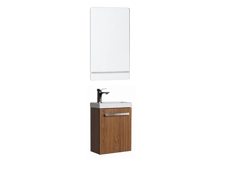 Set lavabo sospeso Nevada con rubinetto e specchio