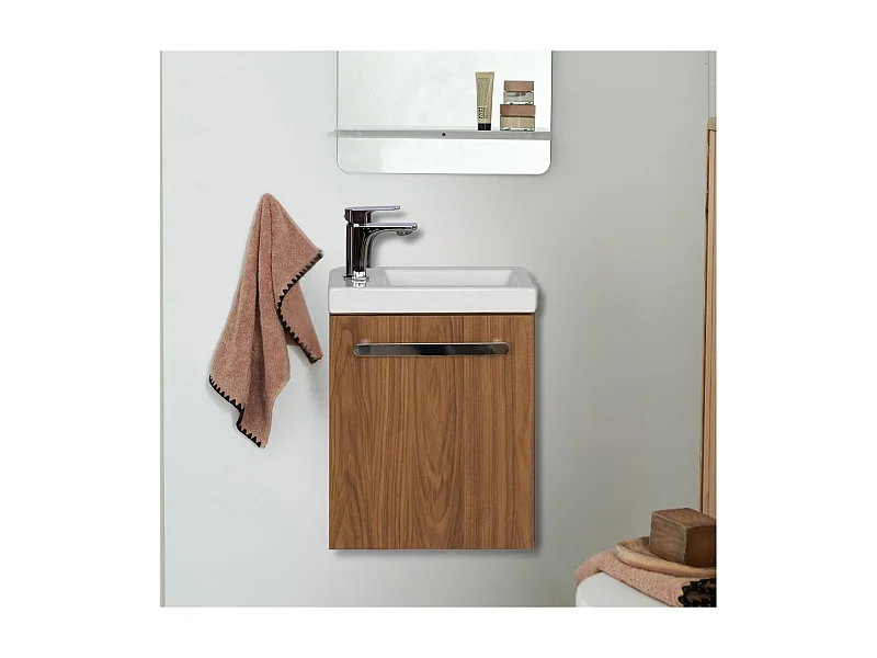 Conjunto de lavabo de pared Nevada con grifo cromado