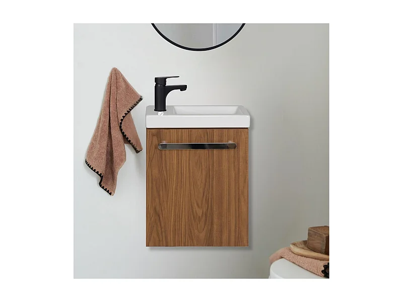 Conjunto de lavabo de pared Nevada con grifo negro