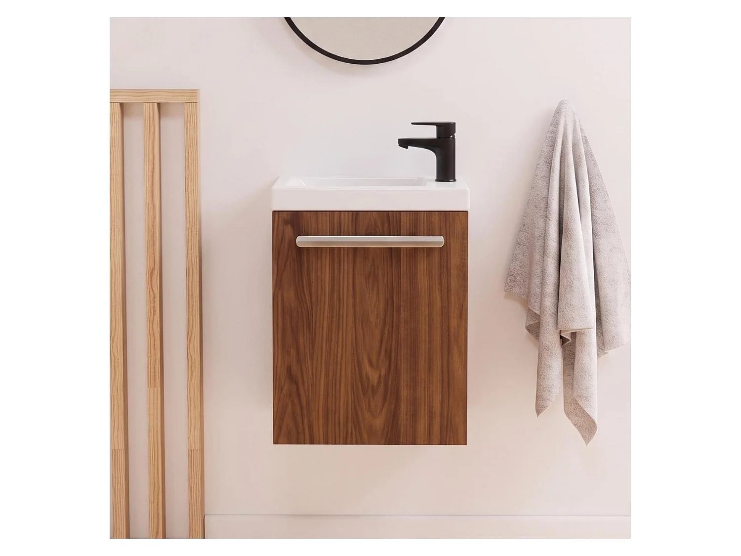 Set lavabo a parete Nevada con rubinetto nero