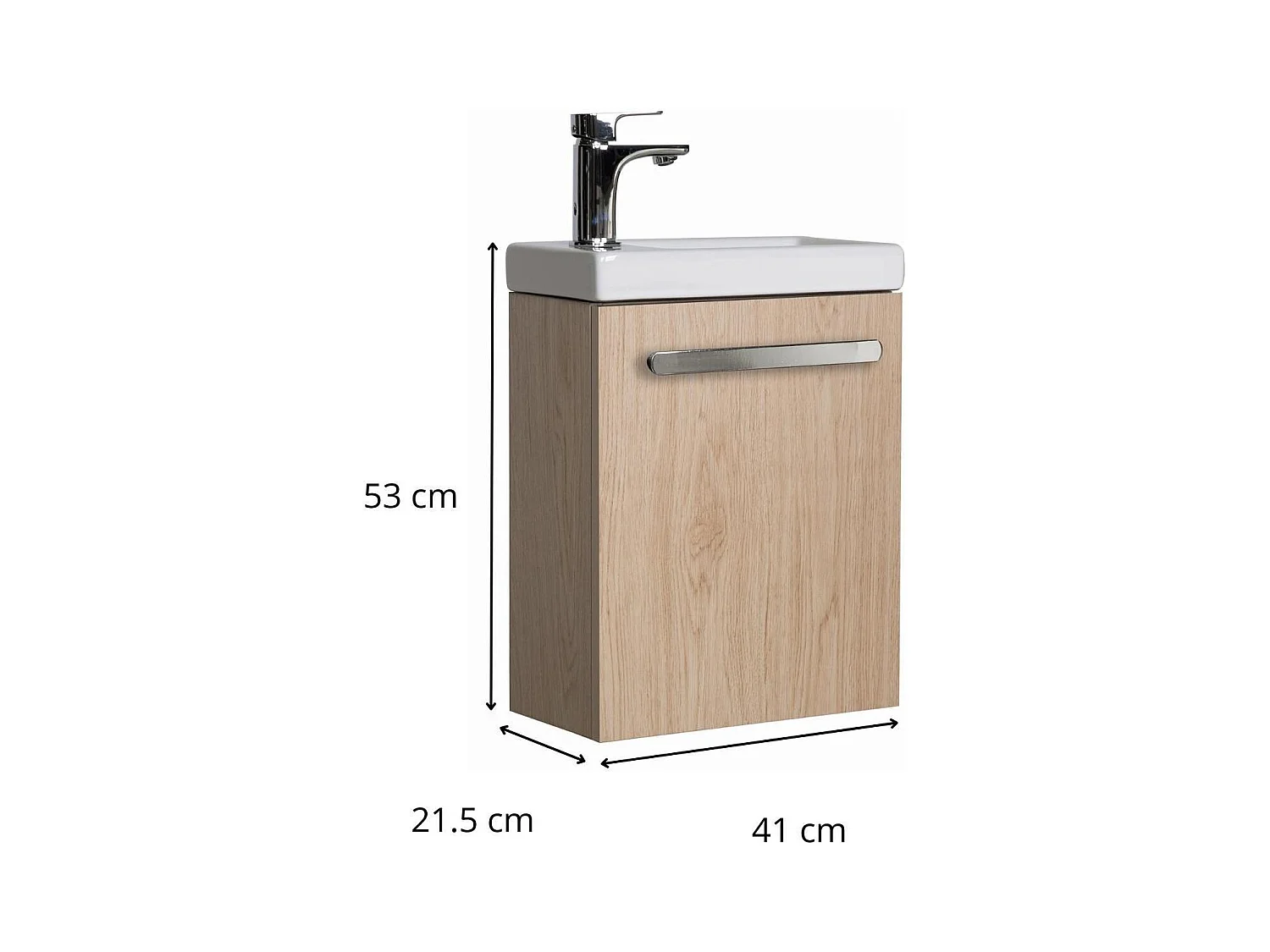 Nevada Wand-Waschtisch-Set mit Chromarmatur