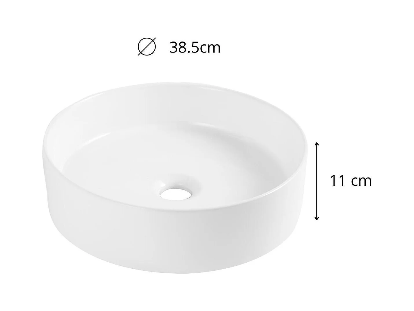 Vasque à poser ronde en céramique D38.5cm