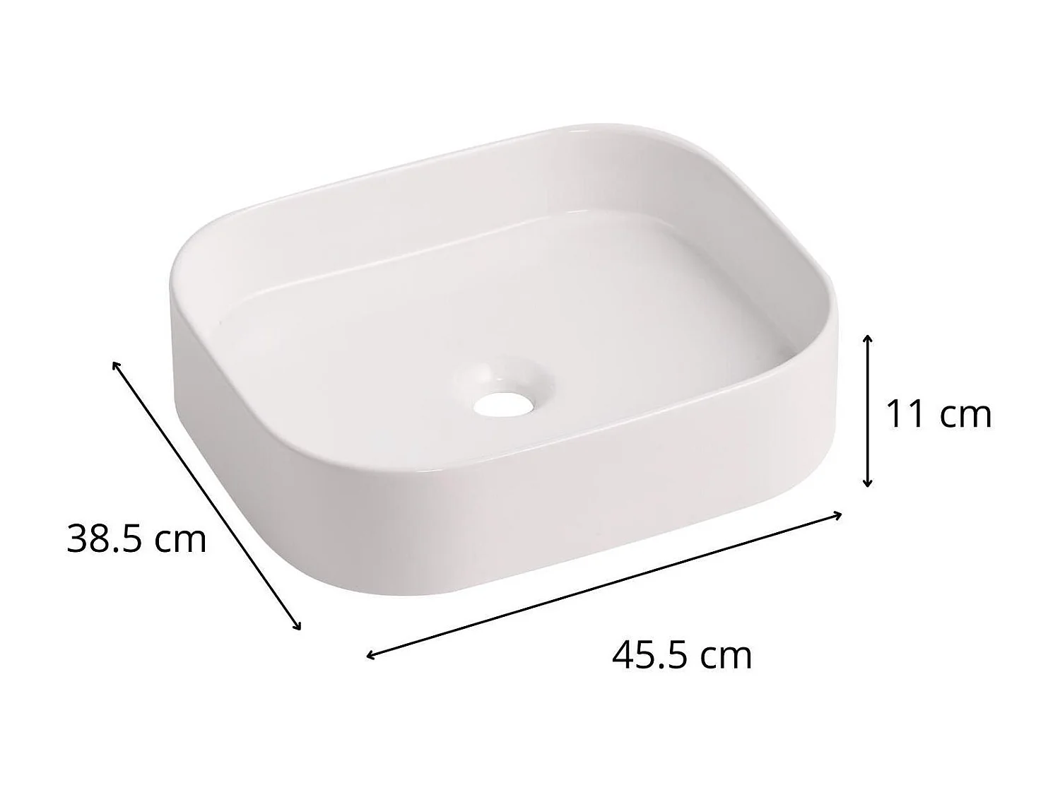Vasque à poser rectangle en céramique 45x38cm