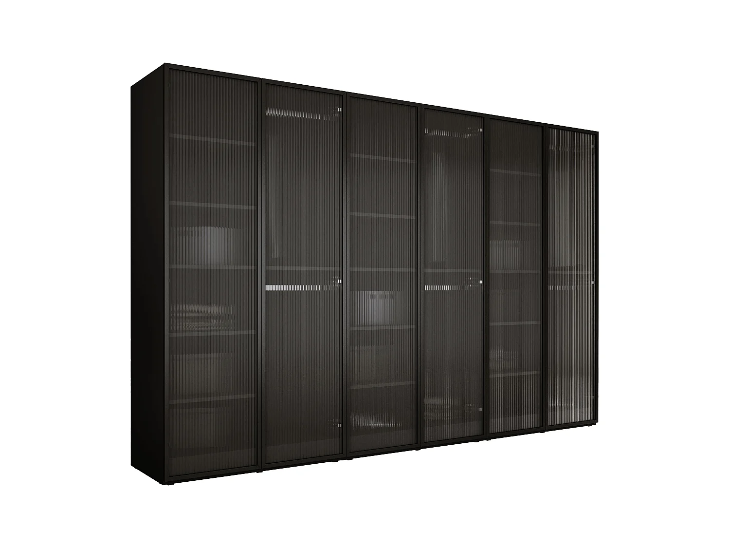 Kleiderschrank, Graphitschwarz / klares Glas, 3 x 100 x 200 x 51 cm