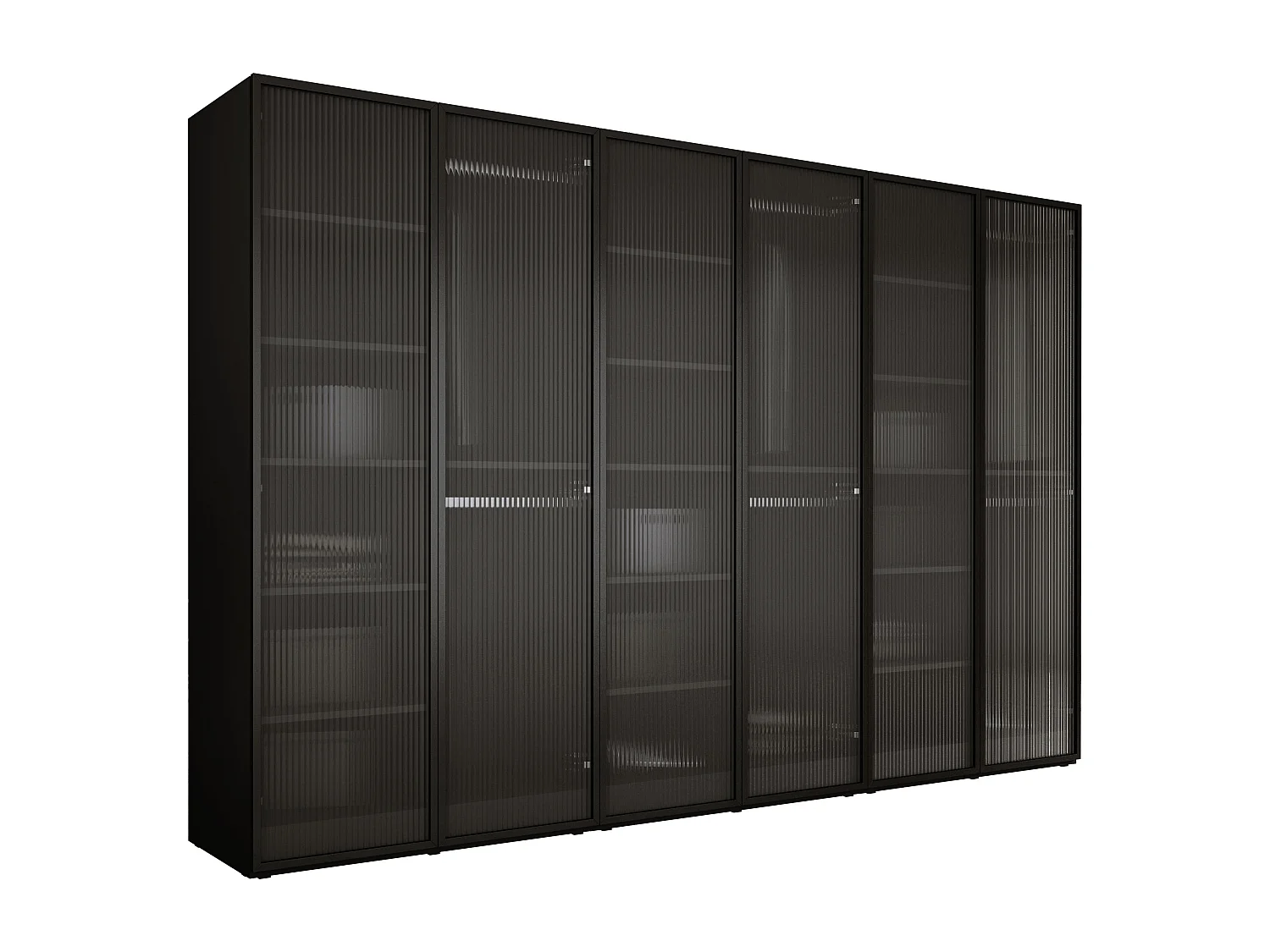 Kleiderschrank, Graphitschwarz / klares Glas, 3 x 100 x 200 x 51 cm