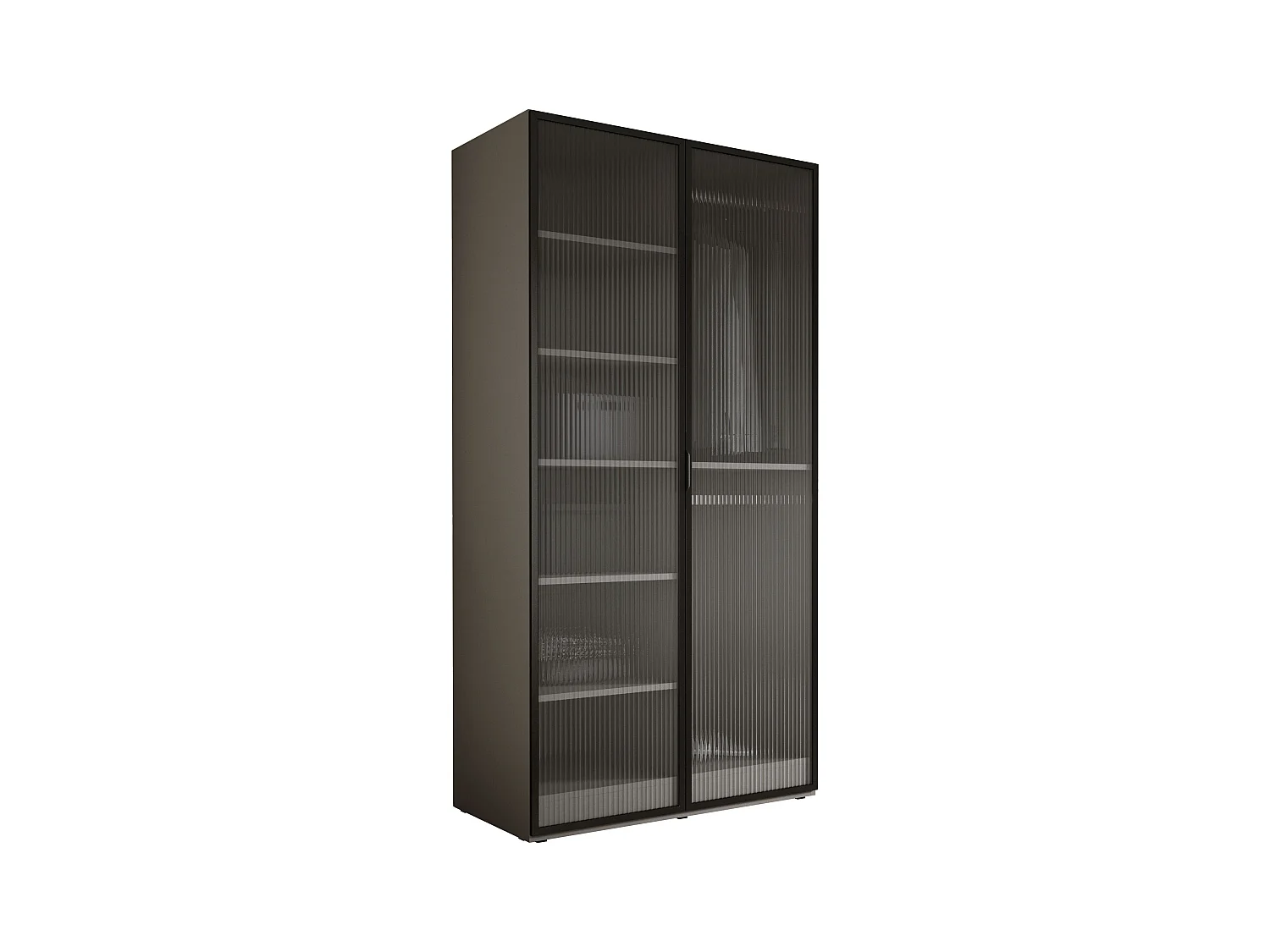 Kleiderschrank, Platingrau / klares Glas, 100 x 200 x 51 cm