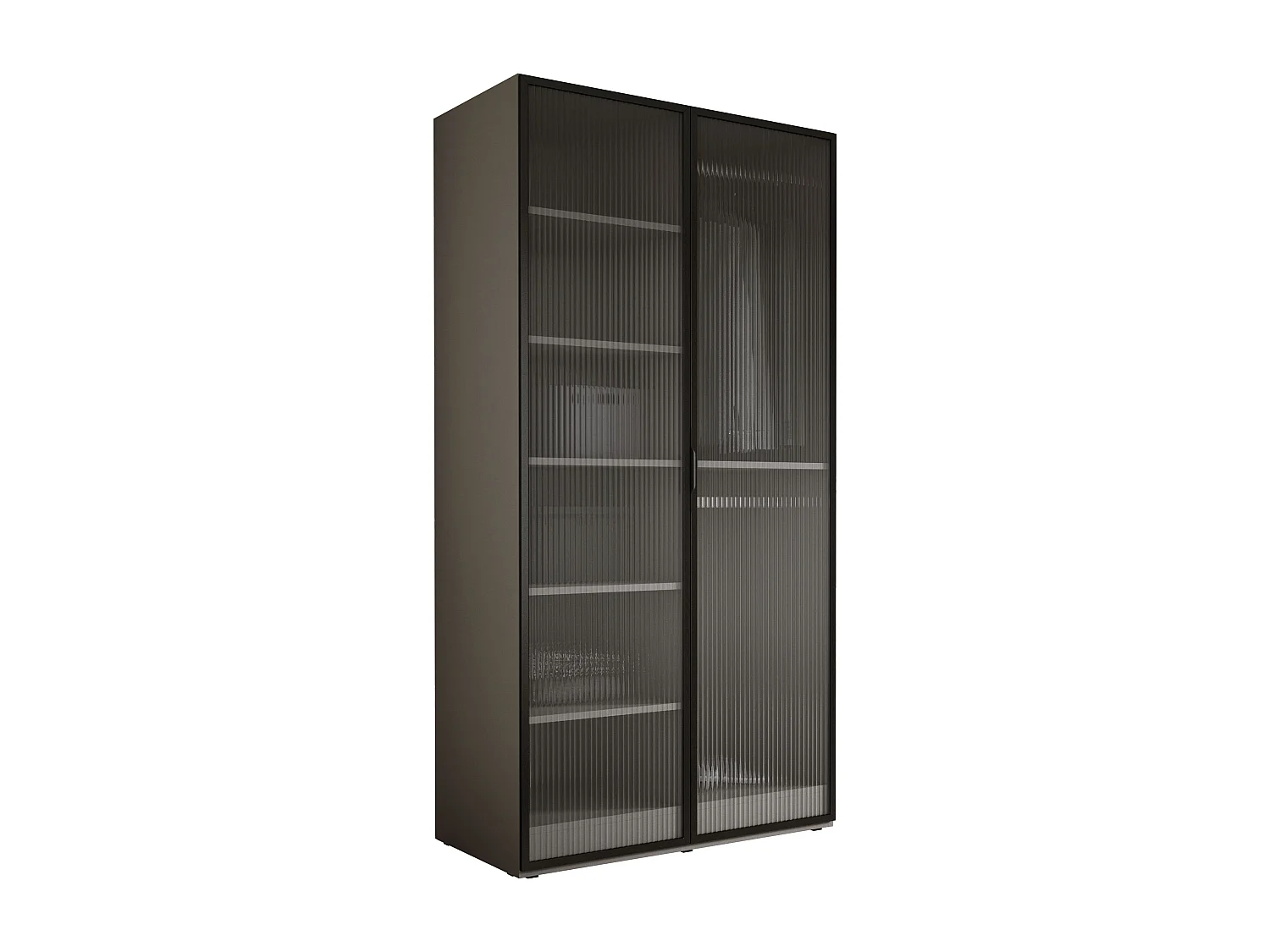 Kleiderschrank, Platingrau / klares Glas, 100 x 200 x 51 cm