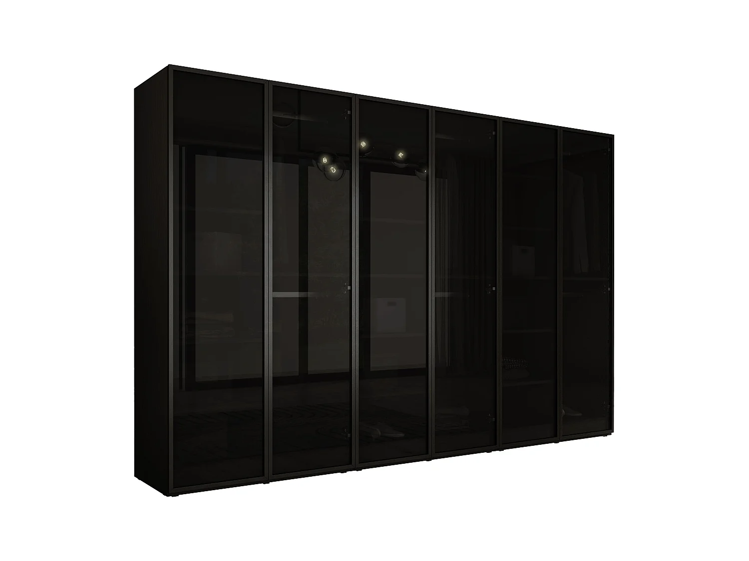 Kleiderschrank, Graphitschwarz, 3 x 100 x 200 x 51 cm