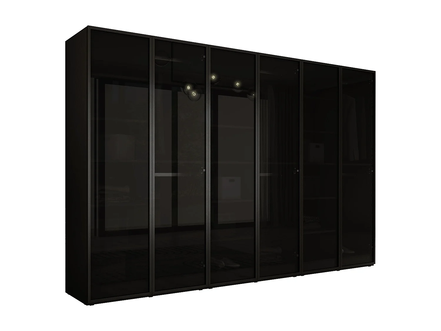 Kleiderschrank, Graphitschwarz, 3 x 100 x 200 x 51 cm