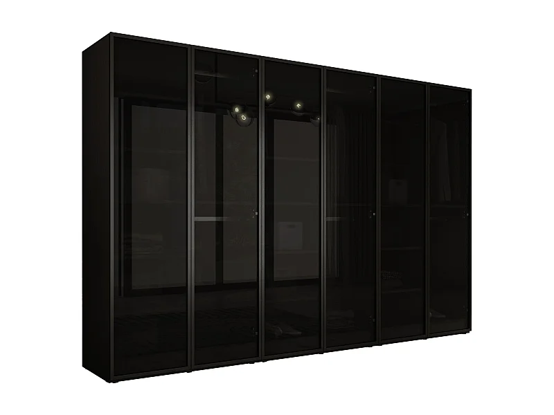 Schrank: Graphitschwarz / Anti-Sonnenschutzglas, 300 x 200 x 51 cm