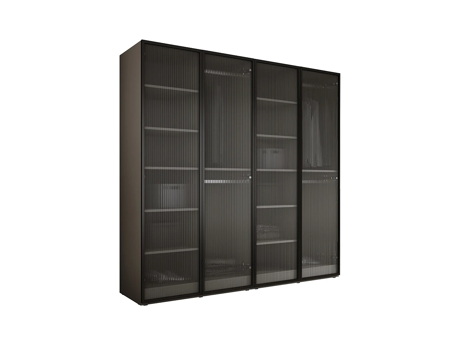 Kleiderschrank, Platingrau / klares Glas, 2 x 100 x 200 x 51 cm