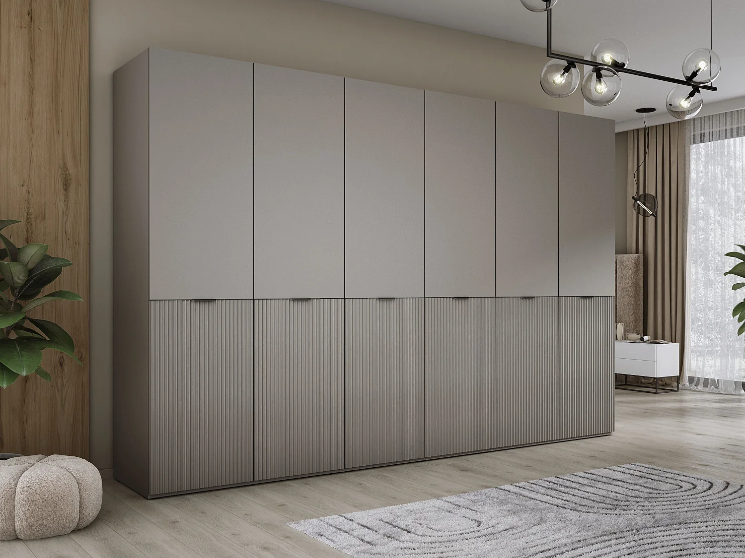 Kleiderschrank, Platingrau, 3 x 100 x 200 x 51 cm