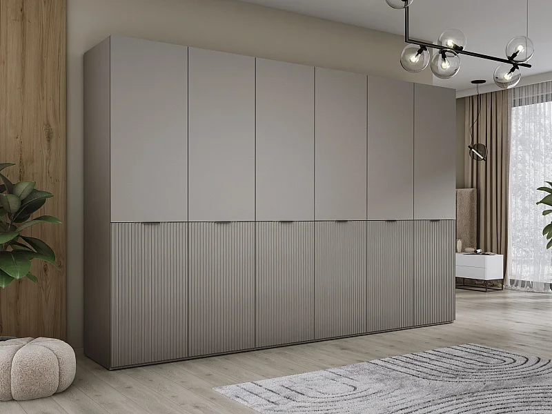 Kleiderschrank, Platingrau, 3 x 100 x 200 x 51 cm