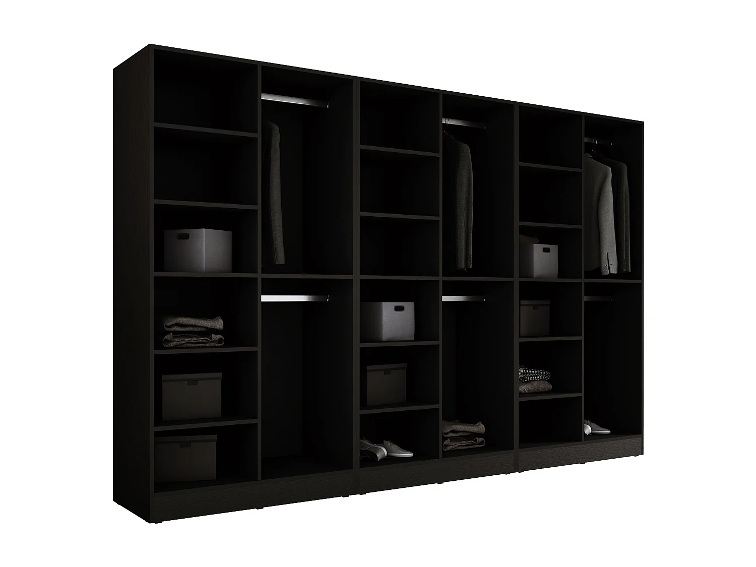 Armadio: Vetro Antisol / Nero Grafite, 300 x 200 x 51 cm