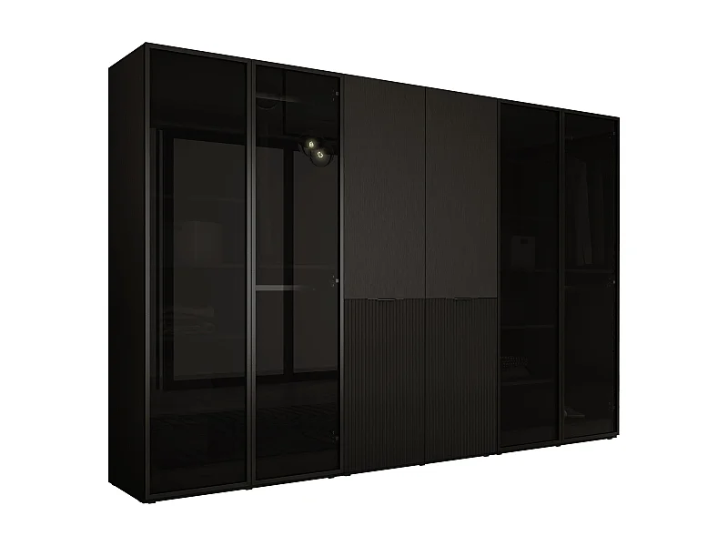 Schrank: Anti-Sonnenschutzglas / Graphitschwarz, 300 x 200 x 51 cm