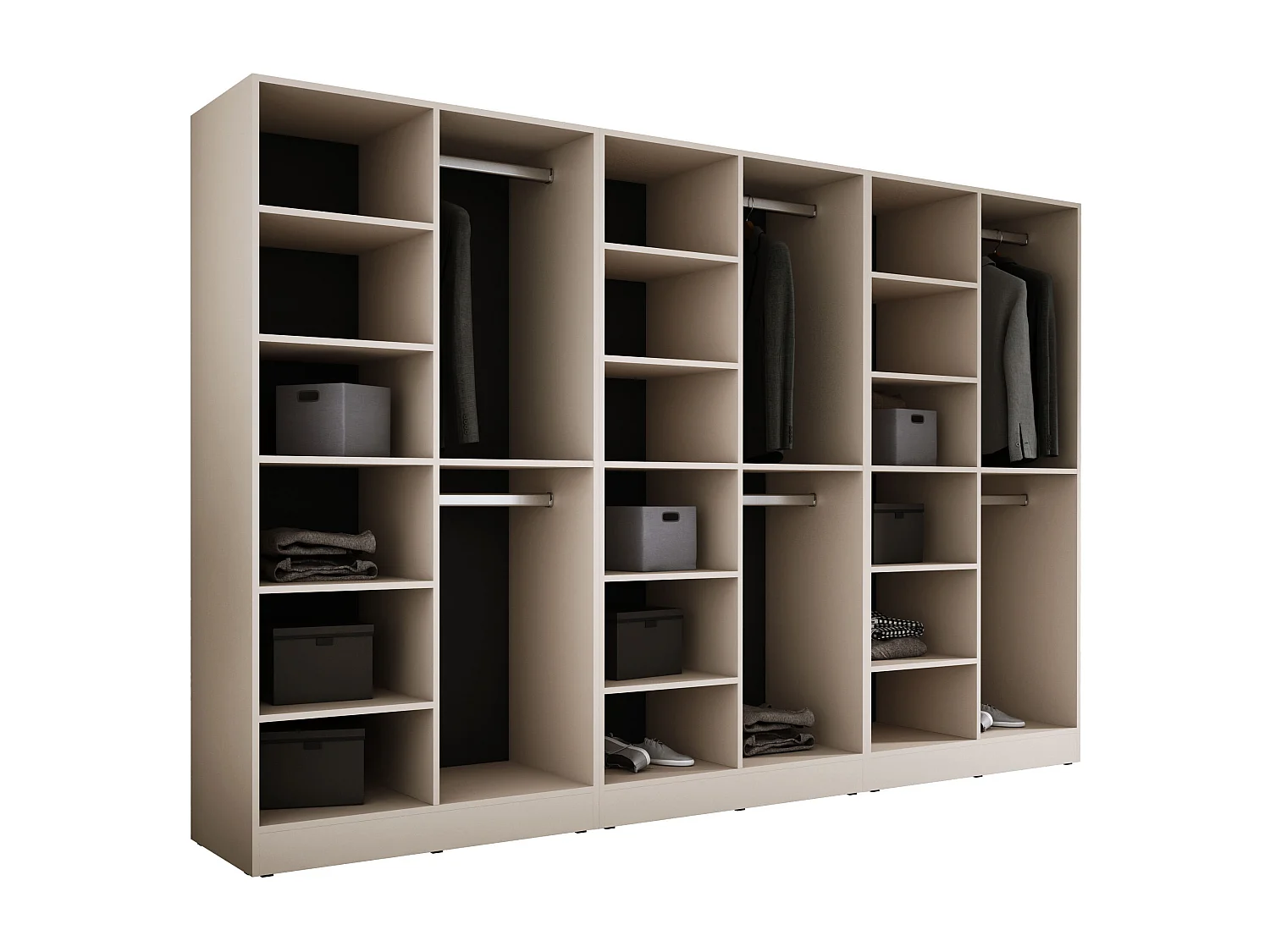 Kleiderschrank: Sandbeige / Sonnenschutzglas, 300 x 200 x 51 cm