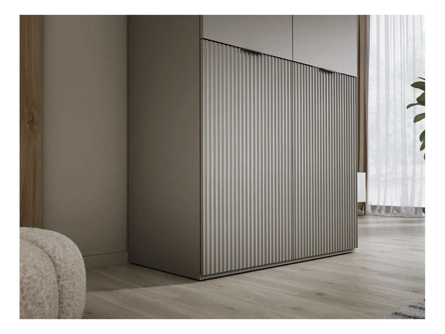 Kleiderschrank, Platingrau, 100 x 200 x 51 cm