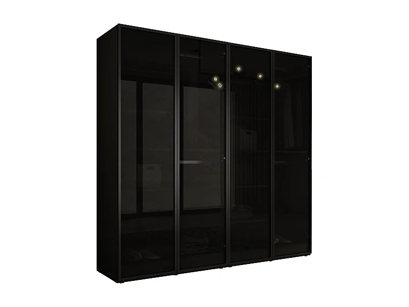 Schrank: Graphitschwarz / Anti-Sonnenschutzglas, 200 x 200 x 51 cm