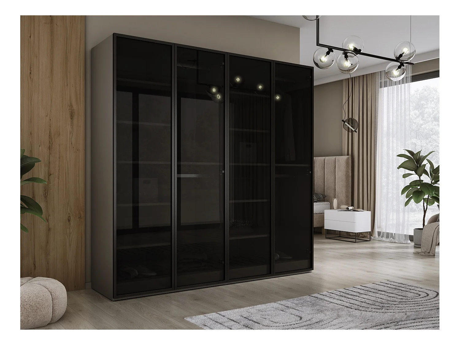 Kleiderschrank, Platingrau, 2 x 100 x 200 x 51 cm