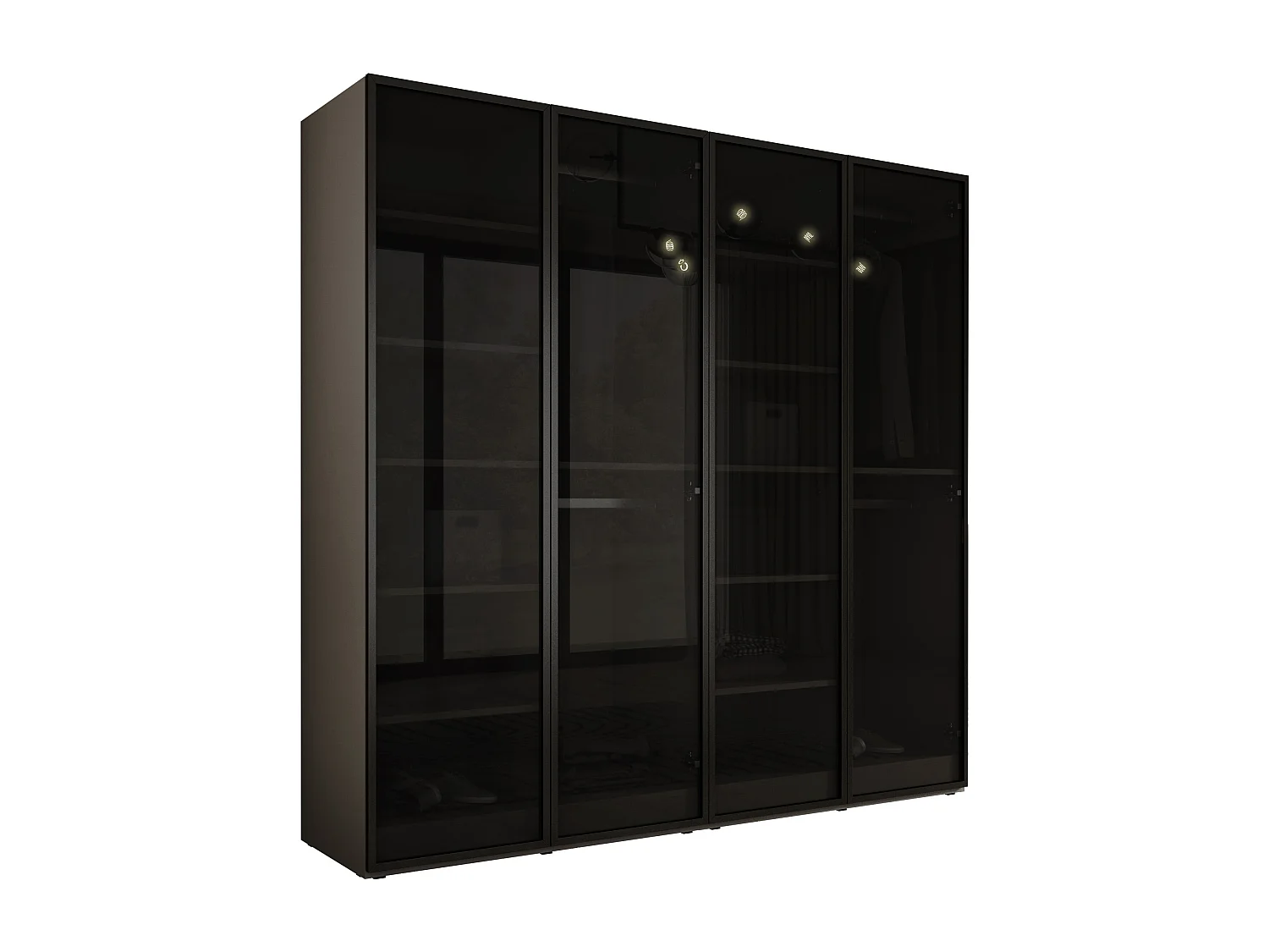 Schrank: Platingrau / Anti-Sonnenschutzglas, 200 x 200 x 51 cm