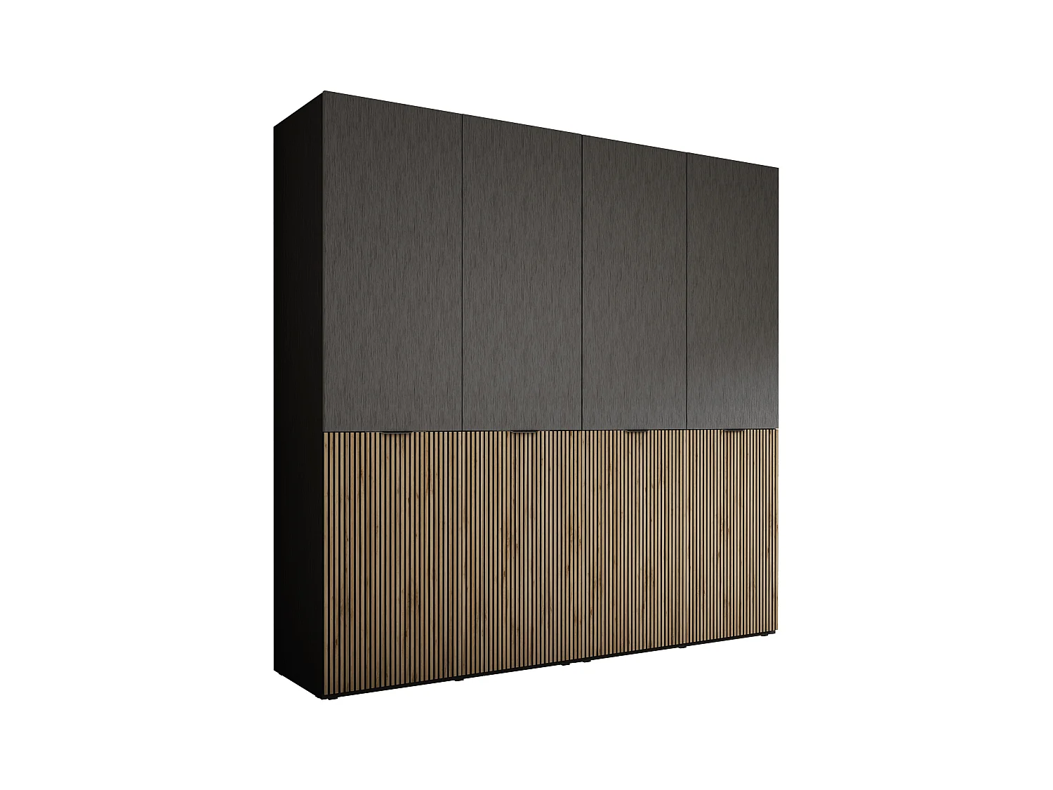 Kleiderschrank, Graphitschwarz / Wotan-Eiche, 2 x 100 x 200 x 51 cm