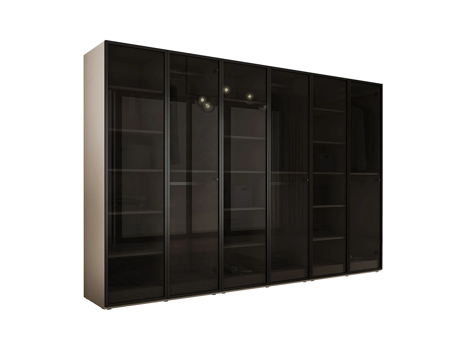 Kleiderschrank, Platingrau, 3 x 100 x 200 x 51 cm