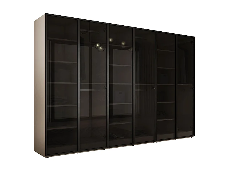 Schrank: Platingrau / Anti-Sonnenschutzglas, 300 x 200 x 51 cm