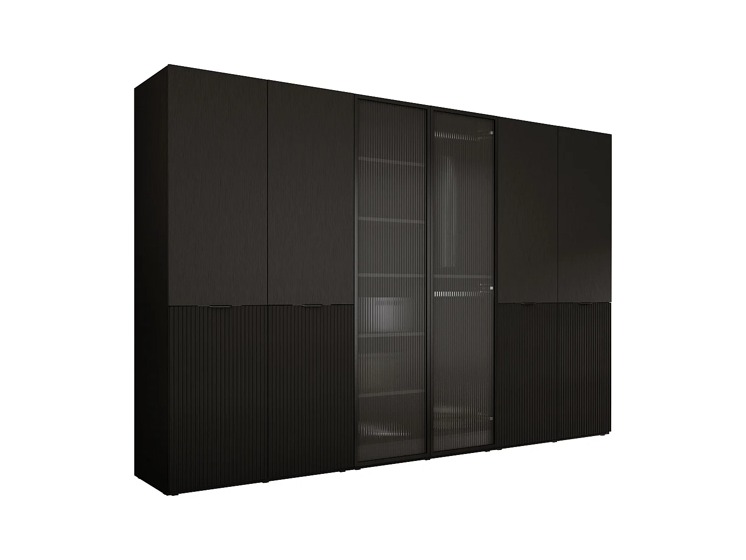 Kleiderschrank, Graphitschwarz / klares Glas, 3 x 100 x 200 x 51 cm