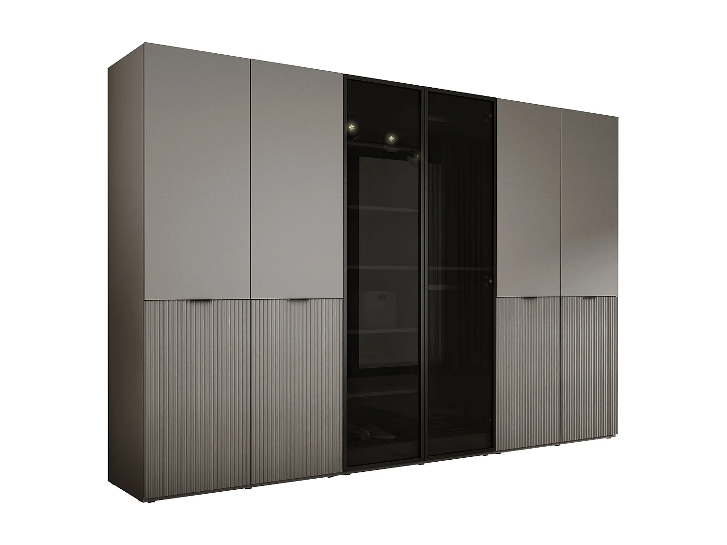 Kleiderschrank, Platingrau, 3 x 100 x 200 x 51 cm