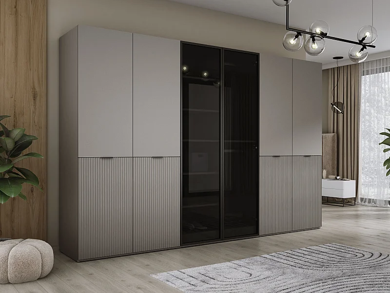 Kleiderschrank, Platingrau, 3 x 100 x 200 x 51 cm