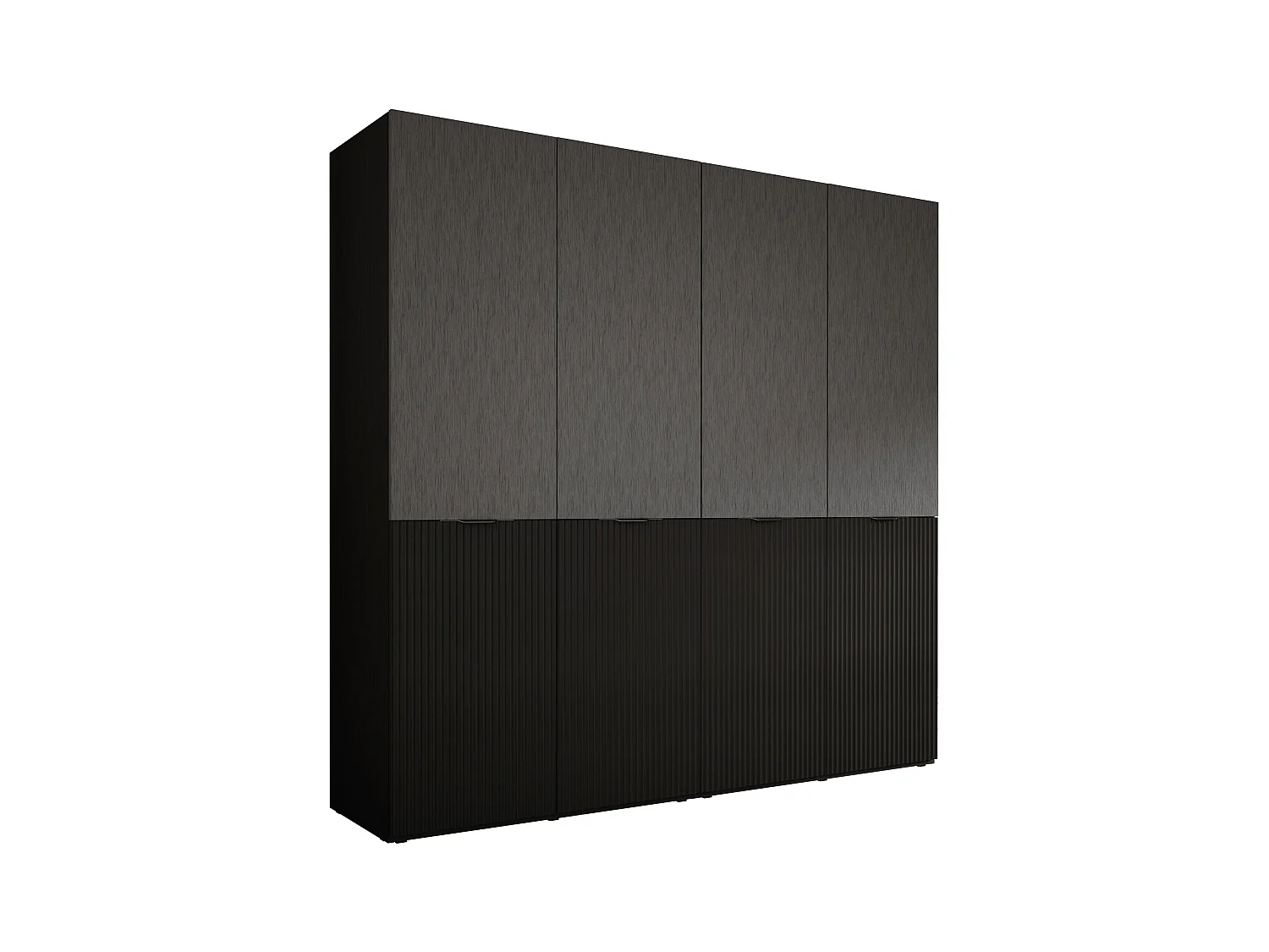 Kleiderschrank, Graphitschwarz / Graphitschwarz, 2 x 100 x 200 x 51 cm