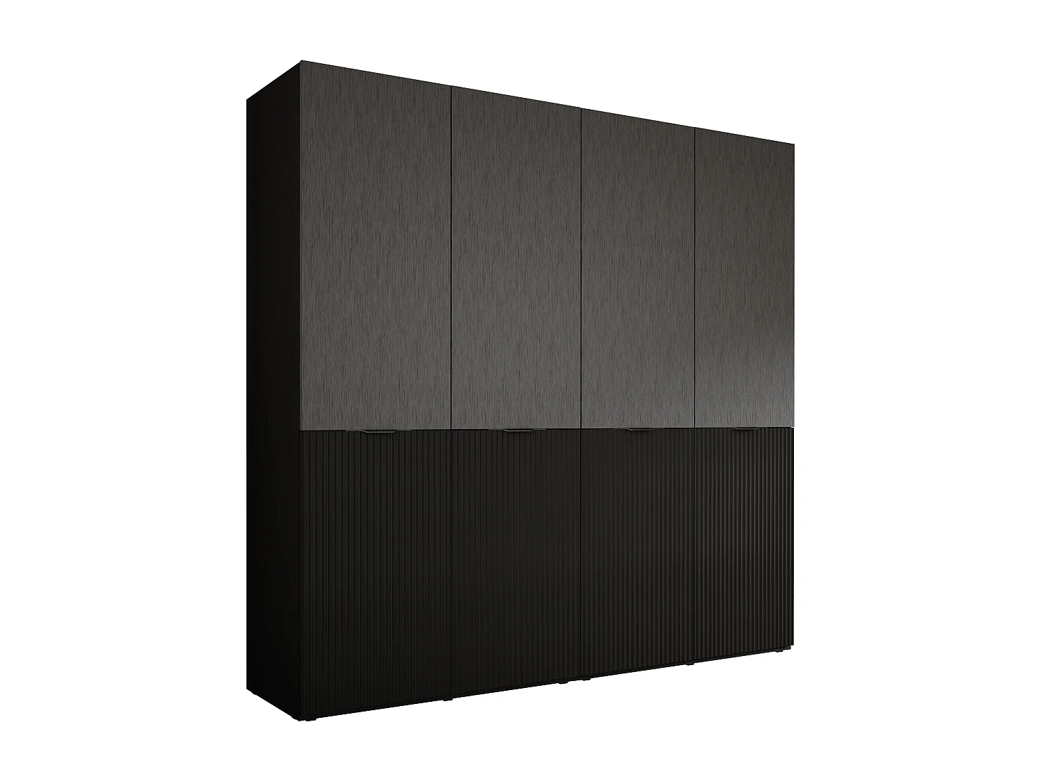 Kleiderschrank, Graphitschwarz / Graphitschwarz, 2 x 100 x 200 x 51 cm